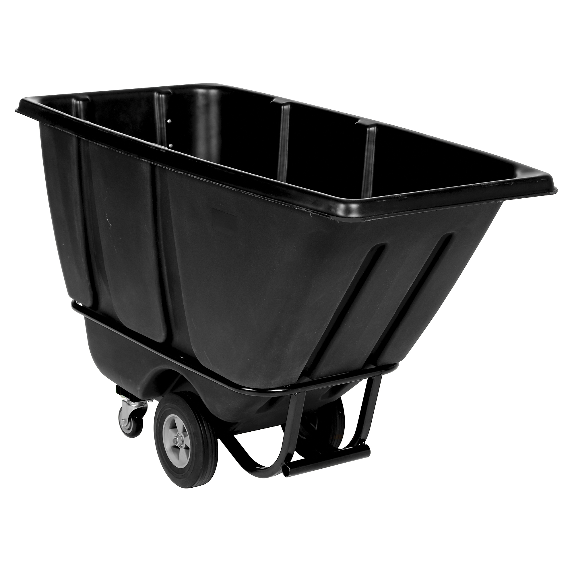Vestil Heavy-Duty Plastic Tilt Truck - 1/2 Cubic Yard, 1400-Lb. Capacity, Black, Model# TDT-50-HD-BLACK